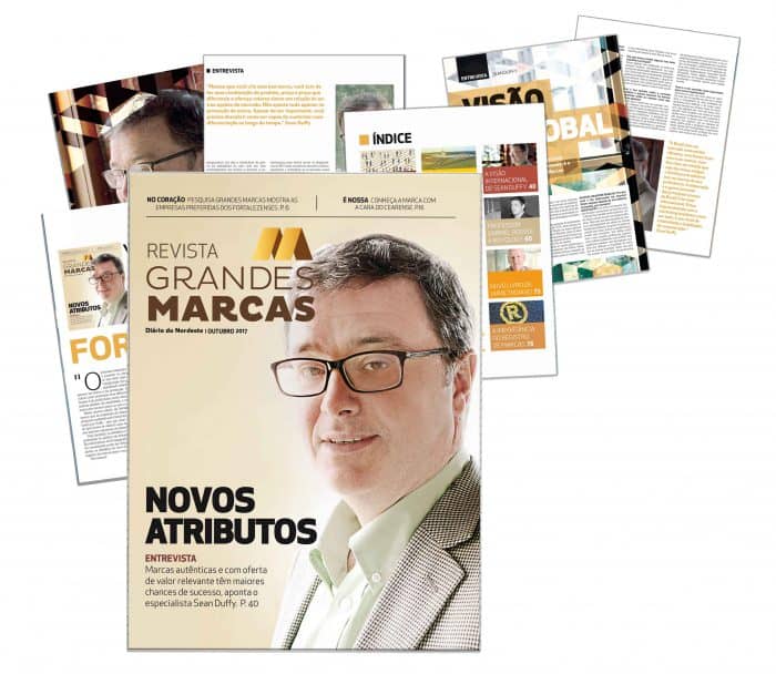 Sean Duffy, the cover story of Revista Grandes Marcas, shared his perspective on international brands