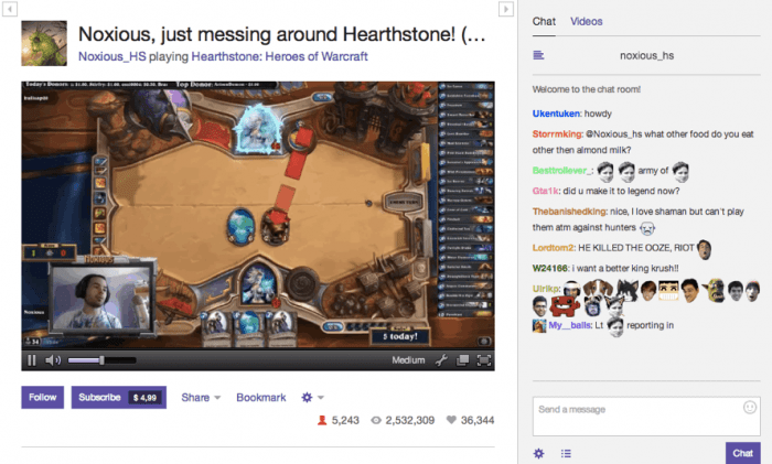 Twitch livestream screen capture