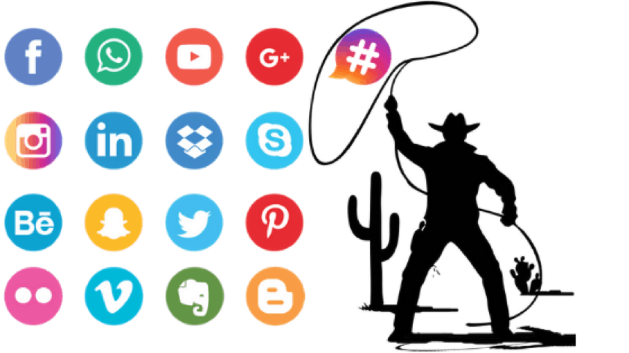 cowboy hijacking hashtag on social media