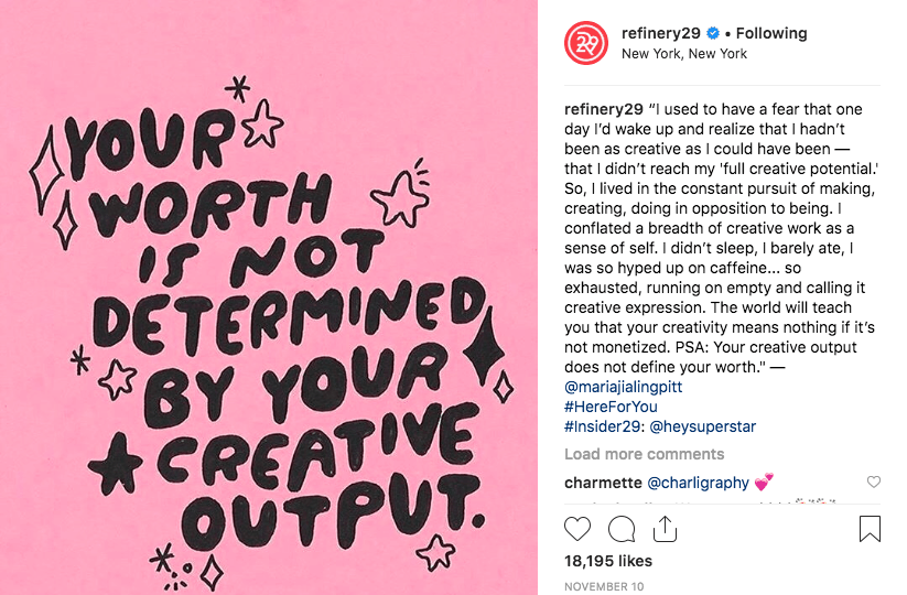 Refinery29 uses its follower’s stories to inspire change and promote wellness