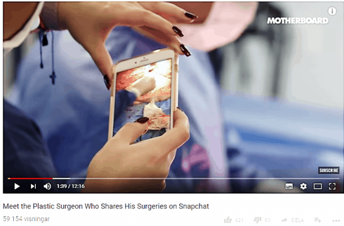 Plastic surgeon sharing his operations live on Snapchat