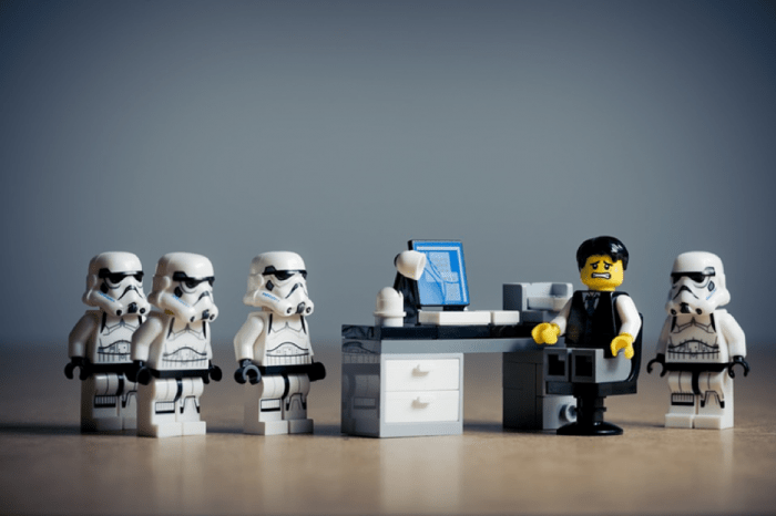 lego manager with storm troopers