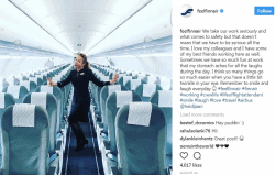 Cabin crew member sharing her thoughts on working at Finnair on company's Instagram page