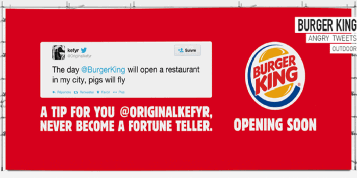 Example of Burger King responding to Angry Tweets (Cargo Collective, 2014)