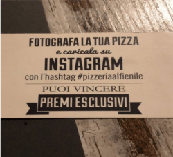 Paper tag on each table to make customers share pictures