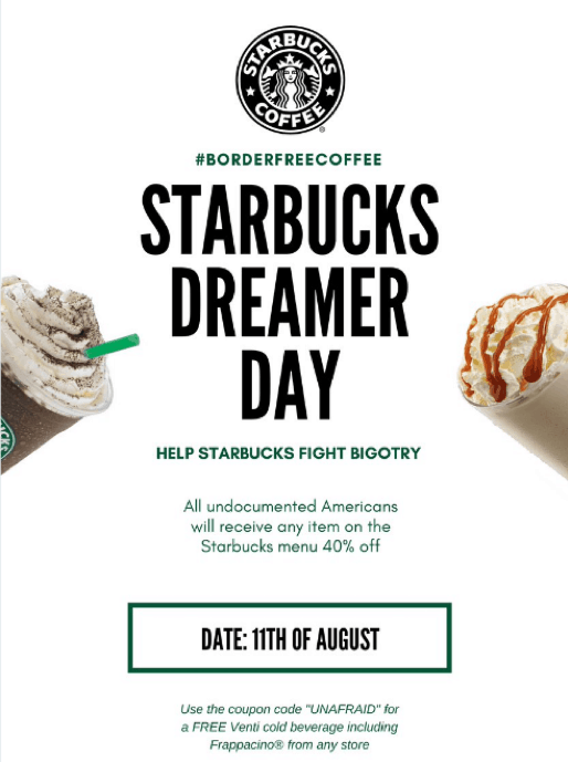 Fake Starbucks “Dreamer Day” ad