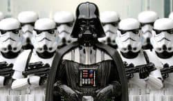 Darth Vader, Star Wars, the Clone Army. Clone Army standing behind Darth Vader