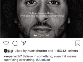 Colin Kaepernick's Instagram Post announcing his collaboration with Nike for their anniversary campaign (Kaepernick, 2018a)
